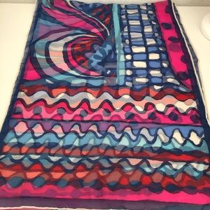 Vintage Vibrant Abstract Silk Scarf